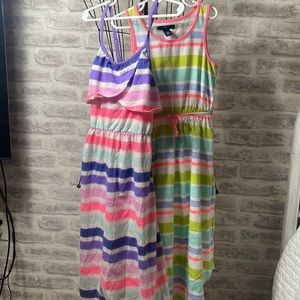 2 colorful summer dresses, girls size M, one Gapkids, and one circo